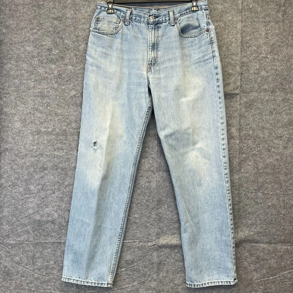 Levi's Jeans Men's Size 35 x 34 Blue Denim Straight Leg High-Rise Light Wash